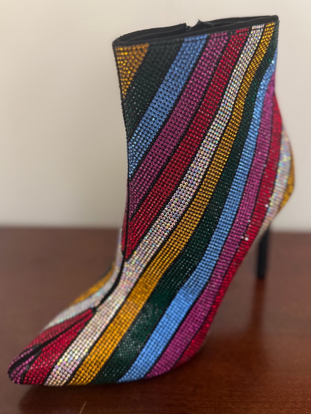 INC International Concepts Reisa2 Rainbow Rhinestone Ankle Booties 6 NWOT - Picture 6 of 11
